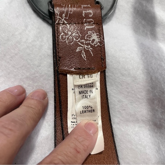 Diesel Y2K Brown Leather Statement Belt Made in Italy 90 cm - Picture 8 of 15